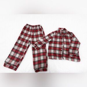 Pottery Barn Kids Plaid Pajama Set - Red, White, and Black